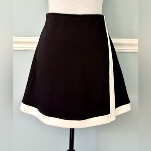 Classic Black Circle Skirt with White Trim